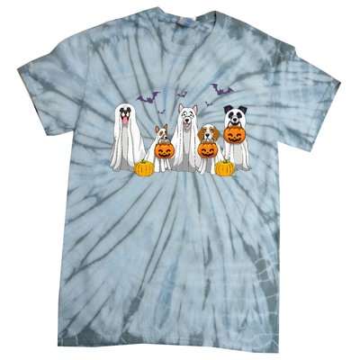 Halloween Dogs Ghost Pumpkins Spooky Tie-Dye T-Shirt