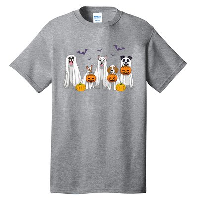 Halloween Dogs Ghost Pumpkins Spooky Tall T-Shirt