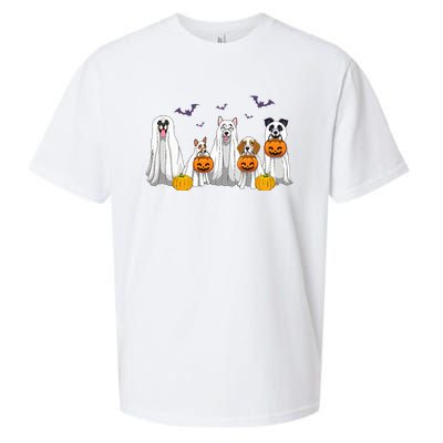 Halloween Dogs Ghost Pumpkins Spooky Sueded Cloud Jersey T-Shirt