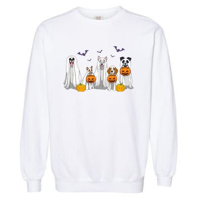 Halloween Dogs Ghost Pumpkins Spooky Garment-Dyed Sweatshirt