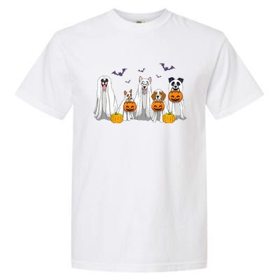 Halloween Dogs Ghost Pumpkins Spooky Garment-Dyed Heavyweight T-Shirt