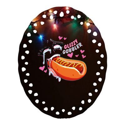 Hot Dog Glizzy Gobbler Number One Glizzy Ceramic Oval Ornament