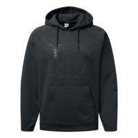 Hand Drawn Grizzly Bear Performance Fleece Hoodie