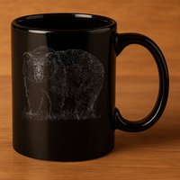 Hand Drawn Grizzly Bear 11oz C Handle Ceramic Mug