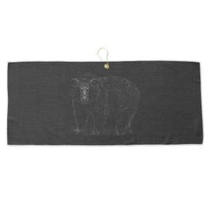 Hand Drawn Grizzly Bear Large Microfiber Waffle Golf Towel