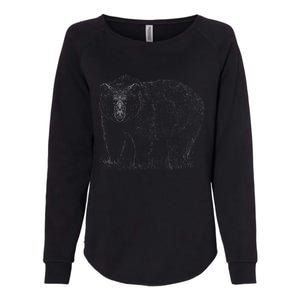 Hand Drawn Grizzly Bear Womens California Wash Sweatshirt