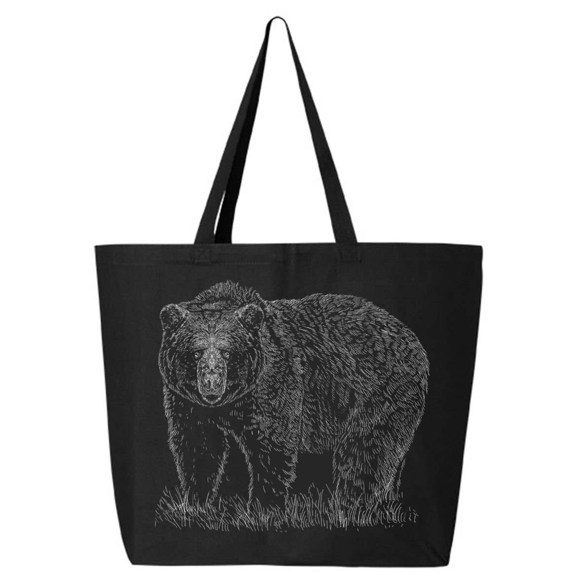 Hand Drawn Grizzly Bear 25L Jumbo Tote