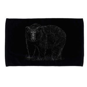 Hand Drawn Grizzly Bear Microfiber Hand Towel