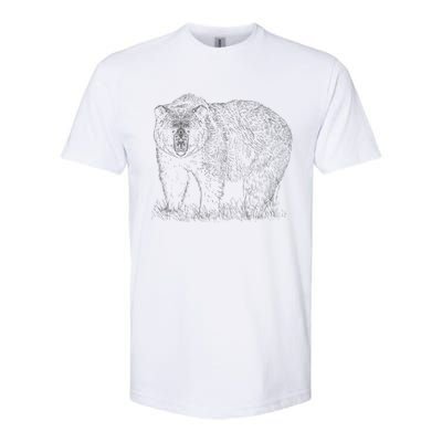 Hand Drawn Grizzly Bear Softstyle® CVC T-Shirt