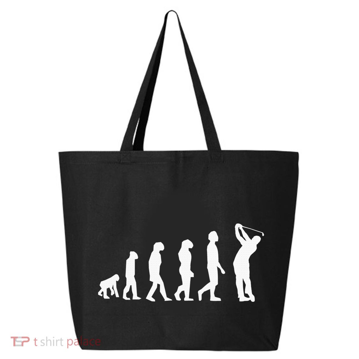 Human Disc Golf Evolution Retro Frisbee Golfer Disc Golfing 25L Jumbo Tote