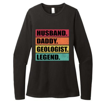 Husband Daddy Geologist Legend Retro Fathers Day Gift Womens CVC Long Sleeve Shirt