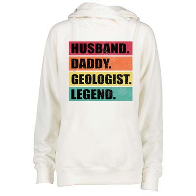 Husband Daddy Geologist Legend Retro Fathers Day Gift Womens Funnel Neck Pullover Hood