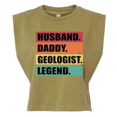 Husband Daddy Geologist Legend Retro Fathers Day Gift Garment-Dyed Women's Muscle Tee