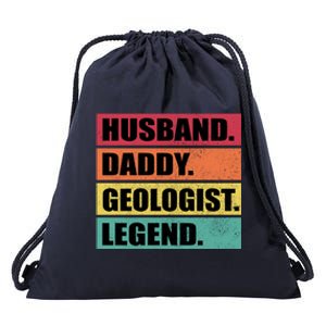 Husband Daddy Geologist Legend Retro Fathers Day Gift Drawstring Bag