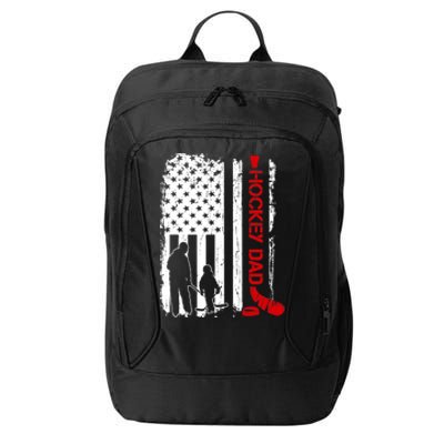 Hockey Dad Gift Hockey American Flag City Backpack