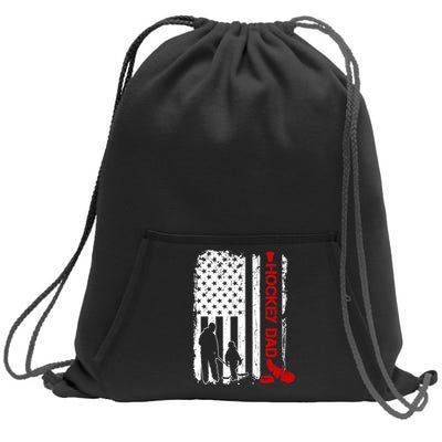 Hockey Dad Gift Hockey American Flag Sweatshirt Cinch Pack Bag