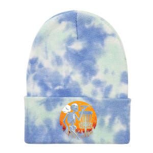 Halloween Disc Golf Disc Golfer Women Tie Dye 12in Knit Beanie