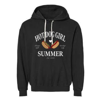 Hot Dog Girl Summer Garment-Dyed Fleece Hoodie