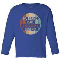 Husband Dad Grass Skiing Legend Vintage Gift Toddler Long Sleeve Shirt