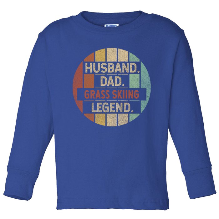 Husband Dad Grass Skiing Legend Vintage Gift Toddler Long Sleeve Shirt