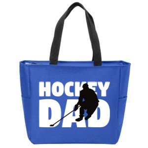 Hockey Dad Gift Hockey Silhouette Gift Father Cool Gift Zip Tote Bag