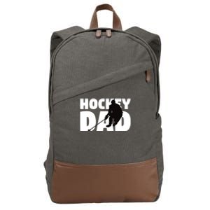 Hockey Dad Gift Hockey Silhouette Gift Father Cool Gift Cotton Canvas Backpack