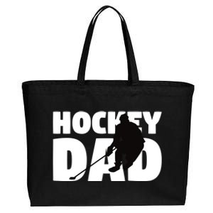 Hockey Dad Gift Hockey Silhouette Gift Father Cool Gift Cotton Canvas Jumbo Tote