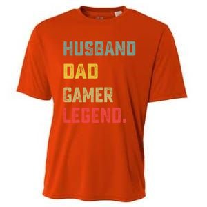 Husband Dad Gamer Legend FatherS Day Funny Gift Cooling Performance Crew T-Shirt