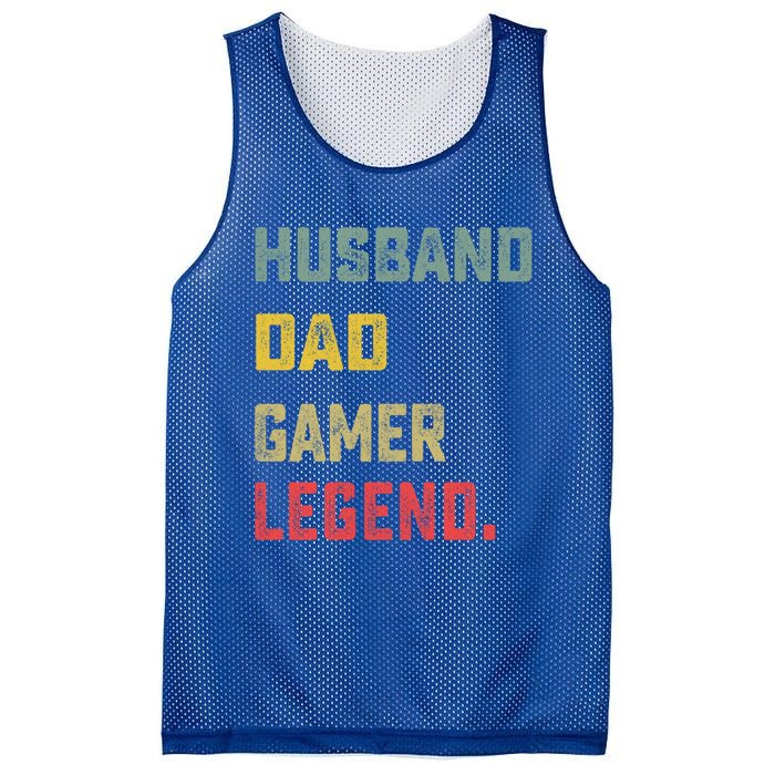 Husband Dad Gamer Legend FatherS Day Funny Gift Mesh Reversible Basketball Jersey Tank