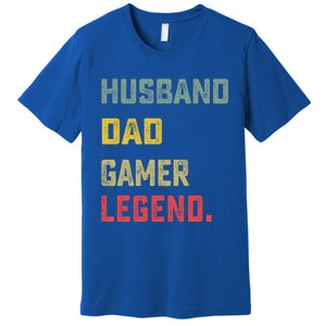 Husband Dad Gamer Legend FatherS Day Funny Gift Premium T-Shirt