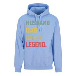 Husband Dad Gamer Legend FatherS Day Funny Gift Unisex Surf Hoodie