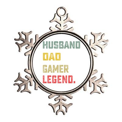 Husband Dad Gamer Legend FatherS Day Funny Gift Metallic Star Ornament