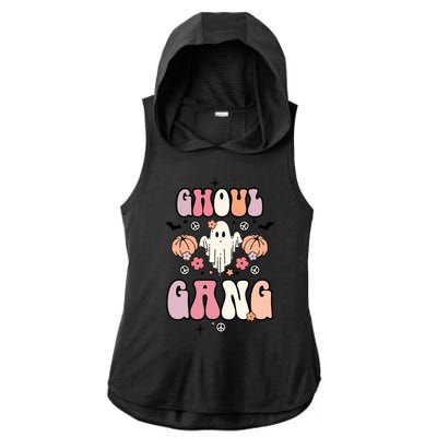 Halloween Day Ghoul Gang Ghost Retro Halloween Ladies PosiCharge Tri-Blend Wicking Draft Hoodie Tank