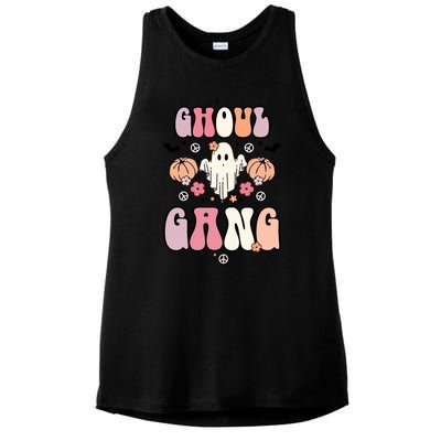 Halloween Day Ghoul Gang Ghost Retro Halloween Ladies PosiCharge Tri-Blend Wicking Tank