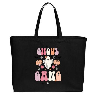 Halloween Day Ghoul Gang Ghost Retro Halloween Cotton Canvas Jumbo Tote