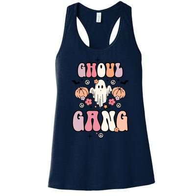 Halloween Day Ghoul Gang Ghost Retro Halloween Women's Racerback Tank