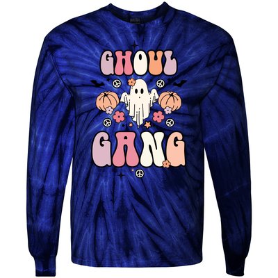 Halloween Day Ghoul Gang Ghost Retro Halloween Tie-Dye Long Sleeve Shirt