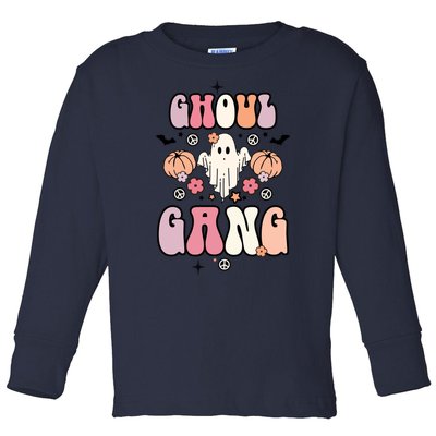 Halloween Day Ghoul Gang Ghost Retro Halloween Toddler Long Sleeve Shirt