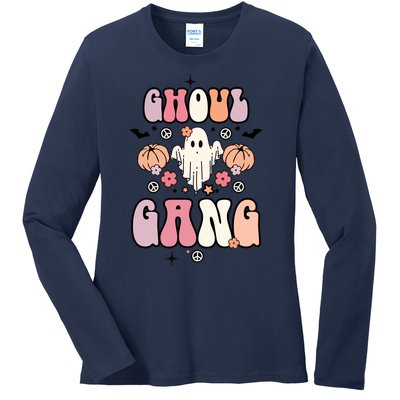 Halloween Day Ghoul Gang Ghost Retro Halloween Ladies Long Sleeve Shirt