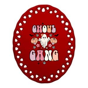 Halloween Day Ghoul Gang Ghost Retro Halloween Ceramic Oval Ornament