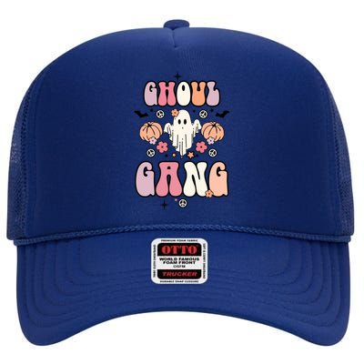 Halloween Day Ghoul Gang Ghost Retro Halloween High Crown Mesh Back Trucker Hat