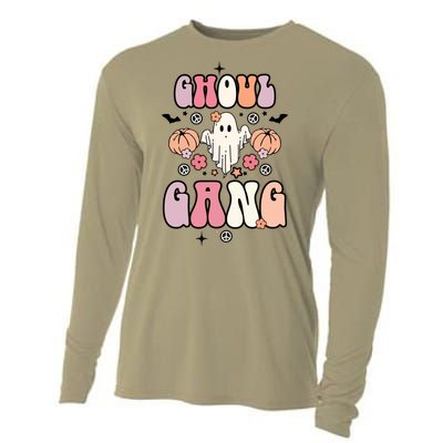 Halloween Day Ghoul Gang Ghost Retro Halloween Cooling Performance Long Sleeve Crew