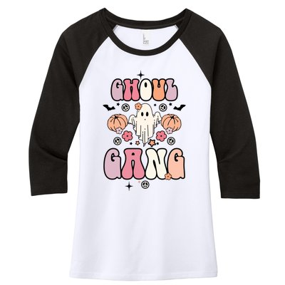 Halloween Day Ghoul Gang Ghost Retro Halloween Women's Tri-Blend 3/4-Sleeve Raglan Shirt