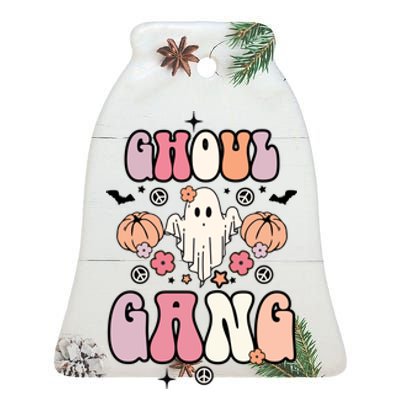 Halloween Day Ghoul Gang Ghost Retro Halloween Ceramic Bell Ornament