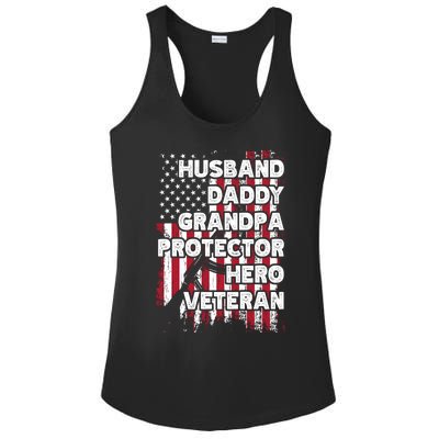 Husband Daddy Grandpa Protector Hero Veteran Cute Gift Ladies PosiCharge Competitor Racerback Tank