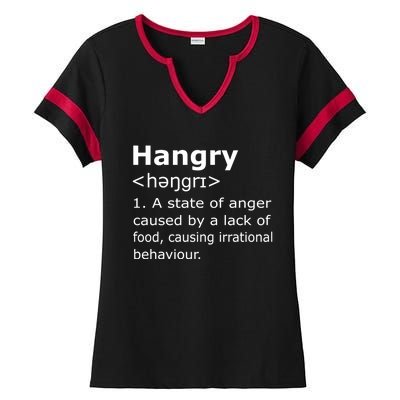 Hangry Definition Gift Ladies Halftime Notch Neck Tee