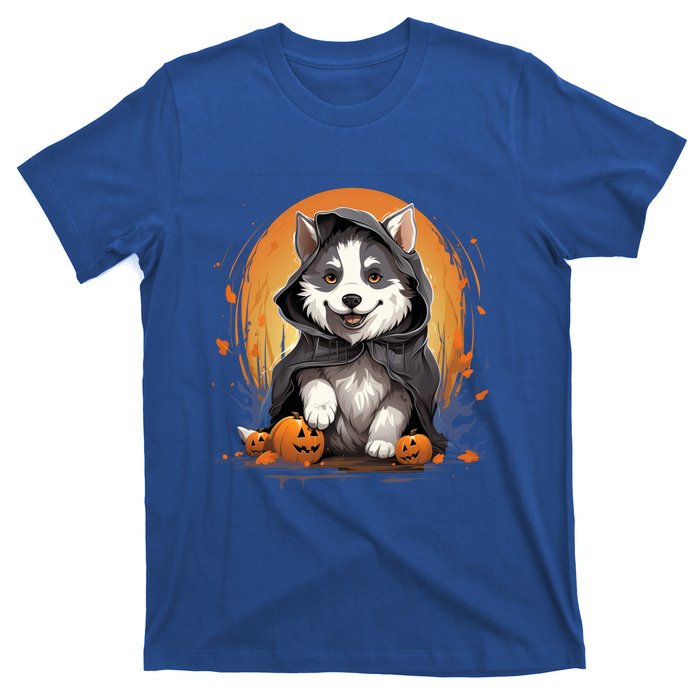 Husky Dog Ghost Funny Halloween Pumpkin For Dog Lovers Gift T-Shirt