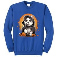 Husky Dog Ghost Funny Halloween Pumpkin For Dog Lovers Gift Tall Sweatshirt