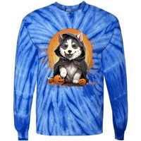 Husky Dog Ghost Funny Halloween Pumpkin For Dog Lovers Gift Tie-Dye Long Sleeve Shirt