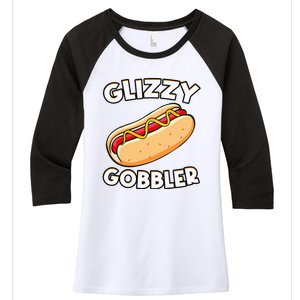 Hot Dog Glizzy Gobbler Number One Glizzy Gladiator Women's Tri-Blend 3/4-Sleeve Raglan Shirt